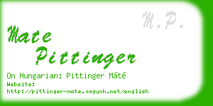 mate pittinger business card