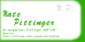 mate pittinger business card